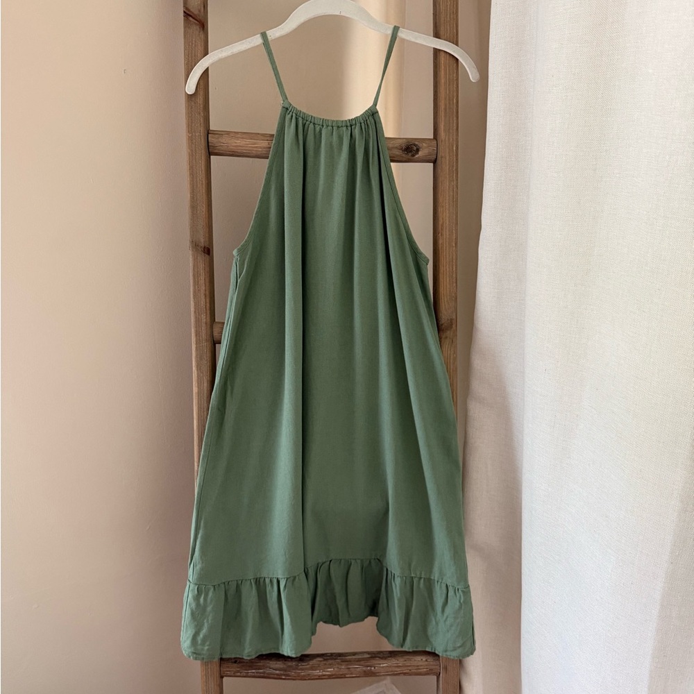 Vero Moda Green Linen Dress